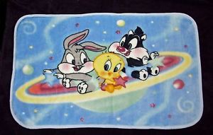 Baby Looney Tunes Plush Toddler Throw Blanket Bugs Bunny Sylvester Tweety Space