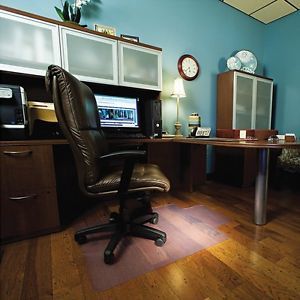 ES Robbins Office Chair Mat Lip Hardwood Hard Floor 45 x 53" Ultra Clear Vinyl