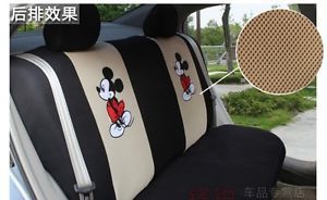 Mickey Mouse Car Seat Cover Sterring Wheel Front Rear Seat Covers Accessories