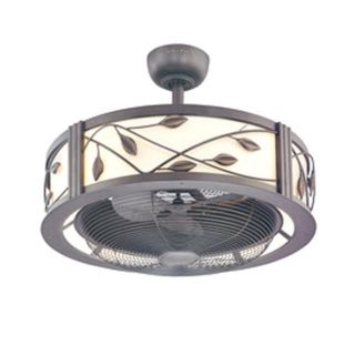 Allen Roth 22" Aged Bronze Cream Shade Ceiling Fan with Light Kit