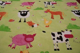 Childrens Kids Farm Yard Animal Cotton Duvet Cover or Curtains