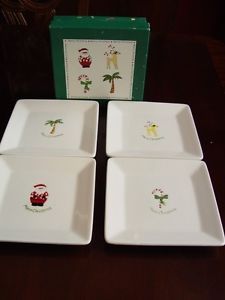 San Francisco BIA Merry Christmas Square Appetizer Plates 4