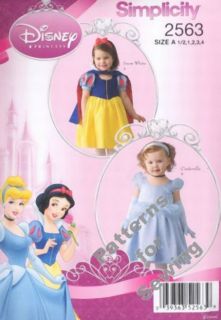 Pattern Disney Princess Snow White Cinderella Costume Girl Baby SZ1 2 4 New