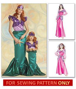 Sewing Pattern Make Girls Costume Ariel Little Mermaid Princess Sleeping Beauty