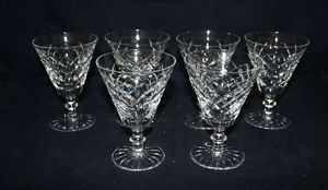 Beautiful Set 6 Waterford Adare Cut Crystal Water Goblets Stemware