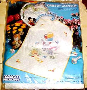 Paragon Disney Dumbo Stamped Cross Stitch Baby Quilt Kit Vintage 1982 Elephant