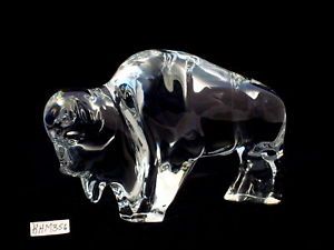Baccarat Crystal Glass Bison Bull Figurine Mint