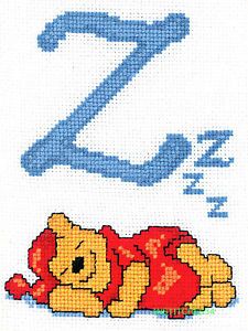 Disney Winnie Pooh Cross Stitch Kit Alphabet Letter Z