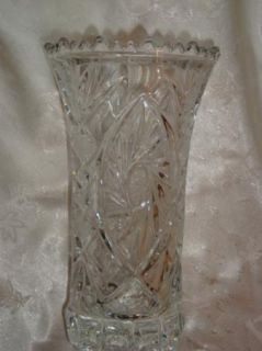 Vintage Cut Glass Crystal Pinwheel Vase REDUCED