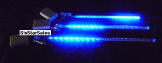 Meteor Rain Shower 18 LED Blue Lights 12 inch Tubes Set of 1 Battery Operated