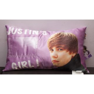 Bravada Justin Bieber "Justin 's Girl" Decorative Pillow Pink 12" x 20"