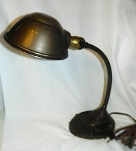 Vintage Gooseneck Cast Iron Electric Desk Lamp Light General Electric Switch