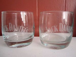 Jack Daniels Old No 7 Pair Drinking Glass Barware Collectible Whiskey Drinkware