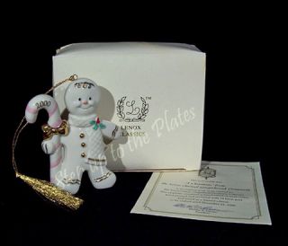 Lenox China 2000 Gingerbread Man Christmas Treat Holiday Tree Ornament COA