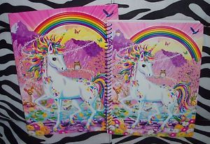 New Lisa Frank Pocket Folder Portfolio Spiral Notebook Unicorn Rainbow Mischief