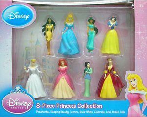 New 8 Disney Princess Mini Figurines Dolls Sleeping Beauty Polly Pockets Mulan