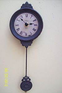 French Shabby Chic Grey Vintage Antique Style Pendulum Wall Clock