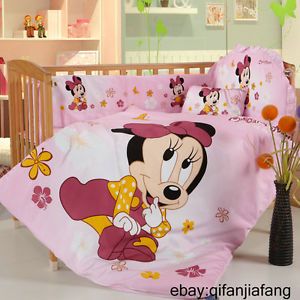 Stunning Disney Minnie Mouse Baby Crib 6pc Comforter in A Bag Highly recommended