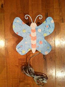 Pottery Barn Kids Butterfly Shaped Lamp Warm Table Night Light Bedside Table