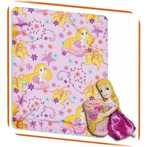 Disney Princess Plush Hugger Doll Rapunzel Throw Fleece Blanket Pillow Tangled