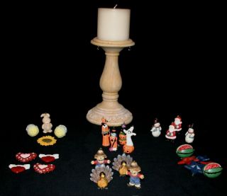 Decoration Pillar Candle Holder Stand Halloween Thanksgiving Easter Christmas