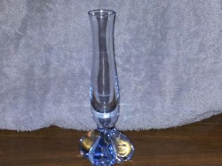 Hand Blown Glass Light Blue Bud Vase