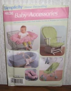 Baby Accessories Sewing Pattern Bassinet Car Seat Cart Cover Simplicity 4636 UCN