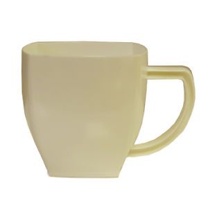 8 Ounce Beige Square Plastic Coffee Mugs Cups 24 Pieces
