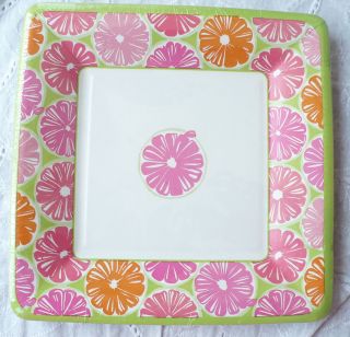 Lilly Pulitzer Dessert Plates in Juice Stand Summer Fun Set of 8 Plates