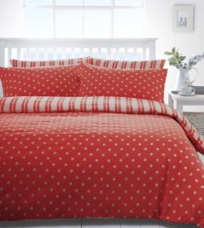 Red White Polka Dot Spot or Stripe Discount Bedding Sets Bed Linen