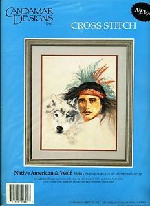 "Native American Wolf" Indian Face Tribal Nature Cross Stitch Kit New