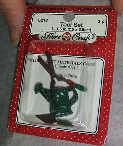 Dollhouse Miniatures Garden Tools Set Gardening Spring Cake Topper Clippers Can