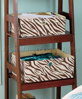 2 Zebra Animal Print Safari Storage Baskets Office Bathroom Bedroom Home Decor