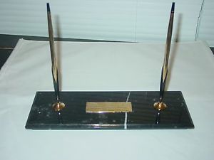 Cross 10K Gold Ballpoint Pen and Pencil Marble Desk Set