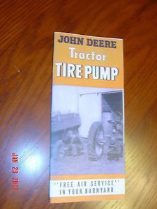 John Deere PTO Air Tire Pump Brochure Manual Catalog