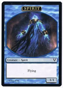 Spirit Token x10 Blue 1 1 Flying MTG Magic Avacyn Restored English Tokens