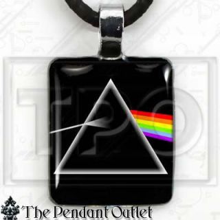 Pink Floyd Dark Side Moon Album Art Fan Charm Necklace