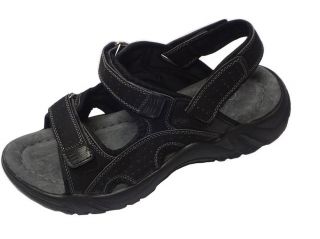 Men Velcro Straps Adjustable Sports Black Light Weight Summer Sandals Shoes