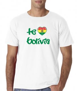 Mens TE AMO Bolivia Futbol Soccer Football T Shirt Tee Copa 2011