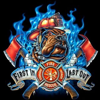 First in Last Out Firefighter Fire Department T Shirt