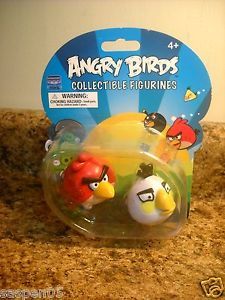 Angry Birds Collectible Figurines 2 Pair Set Red Bird White Bird New