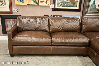 Palliser Furniture Kingslux Bark Brown Leather Small Sectional