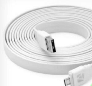 New Audro Flat Line 10ft Micro USB Sync Charge USB Cable White