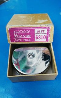 Vintage 10ft Lufkin Wizard Tape Rule Measure Art Deco Saginaw MI w Box