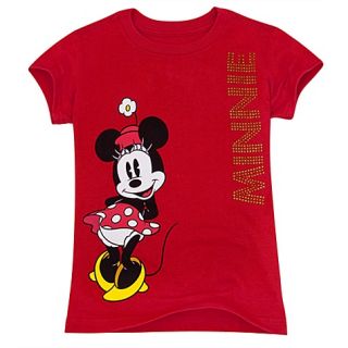 NWT  Red Organic Glitter Minnie Mouse Tee for Girls Size XL 14