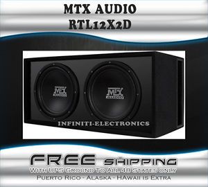 New MTX Audio Rtl 12X2D Dual 12" Rtl Series Loaded Subwoofer Enclosure RTL12X2D