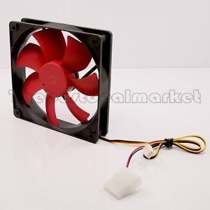 Red 120mm Cooling Fan for Computer PC Water Cooling System 4 Pin Connector USA