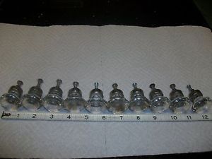 Antique Depression 10 Clear Glass Door Drawer Pull Cabinet Knobs Silver L K