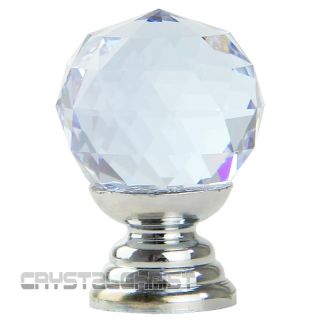 20mm Crystal Glass Handle Knobs Cabinet Cupboard Drawer Door Handles 6 Colors
