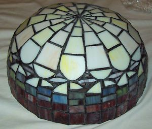 Lamp Shade "Stained Glass" Table Lamp Shade Red Green Blue Beige